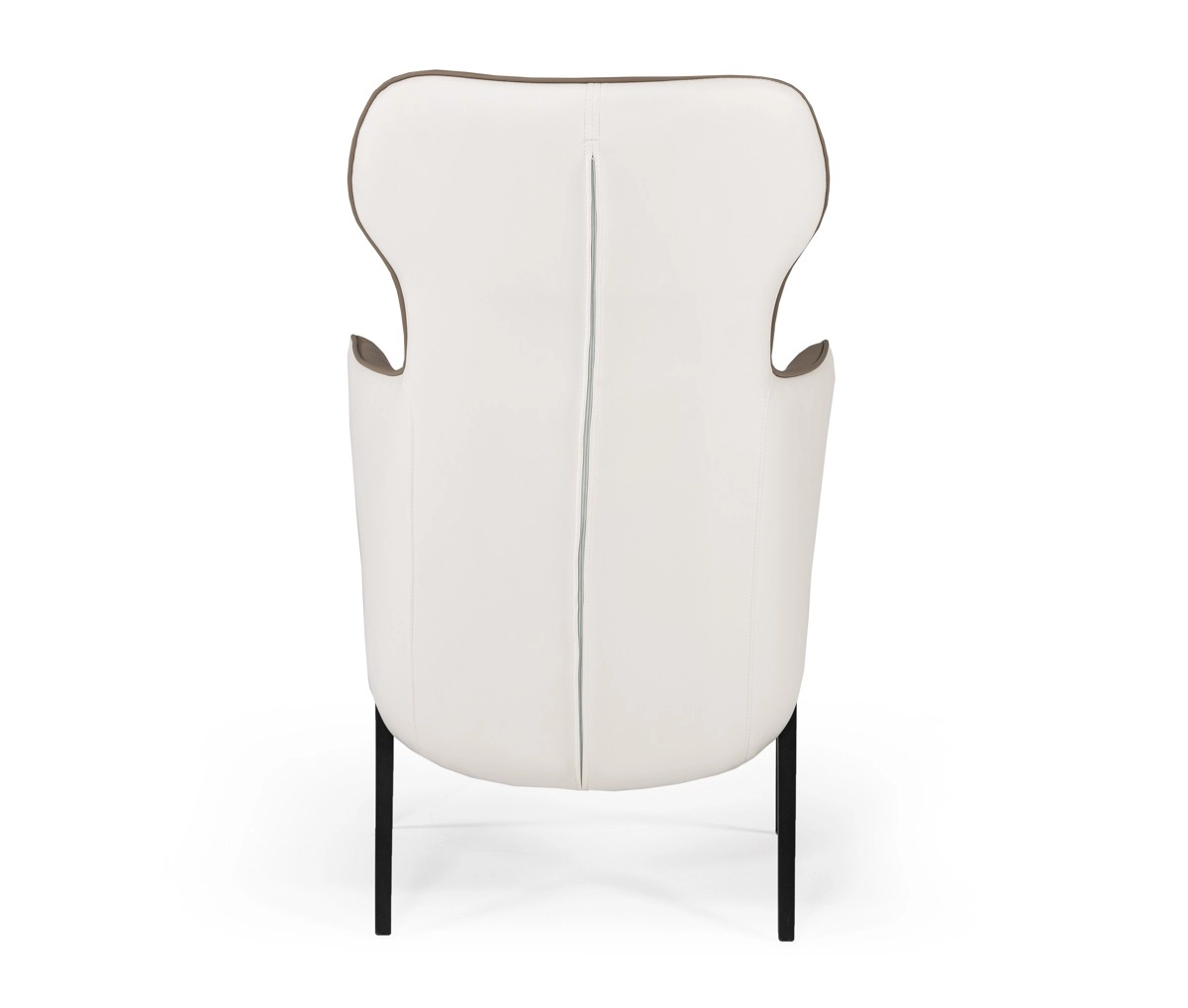Coreen Modern White & Brown Bonded Leather Accent Chair