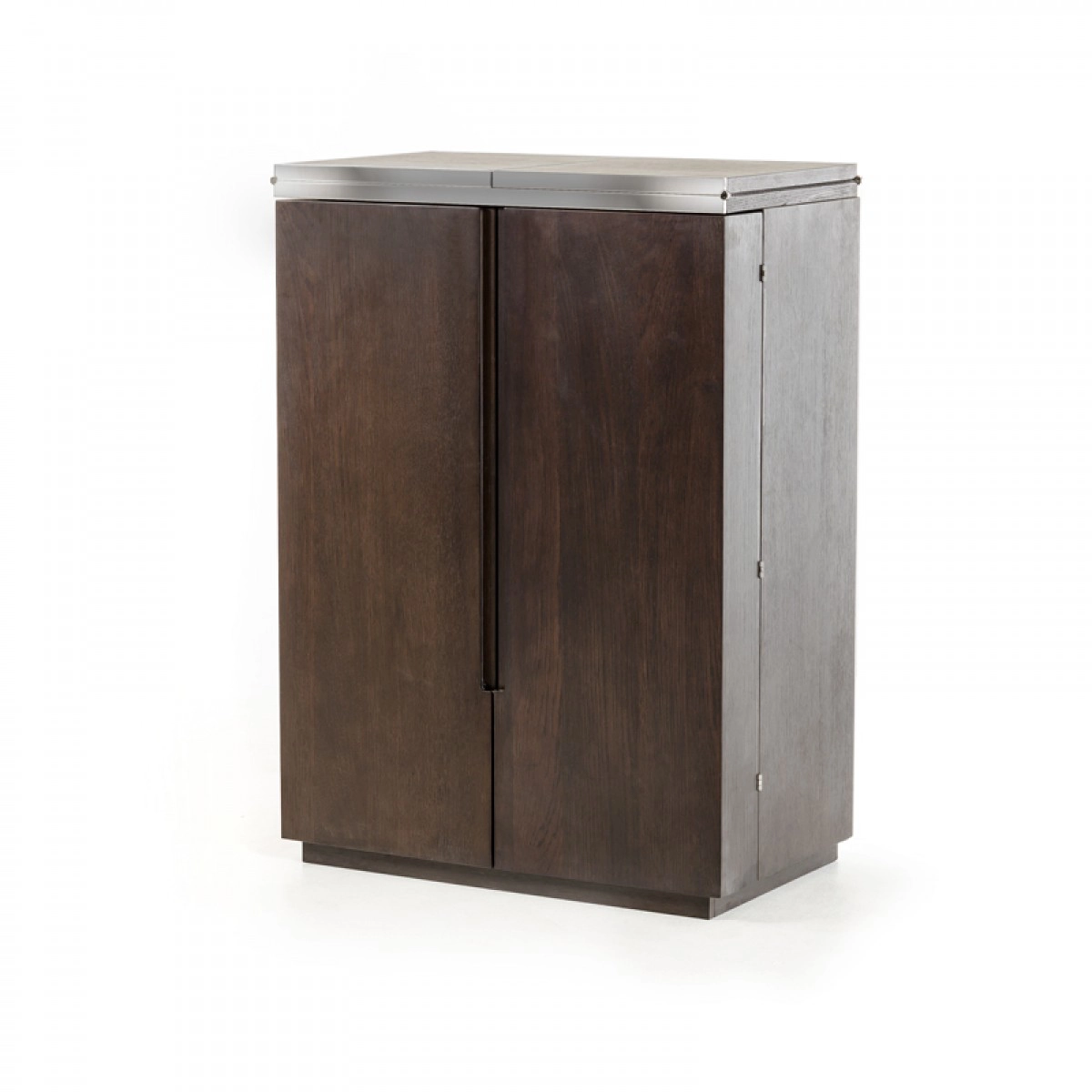 Fountain Modern Brown Oak Wine Cabinet