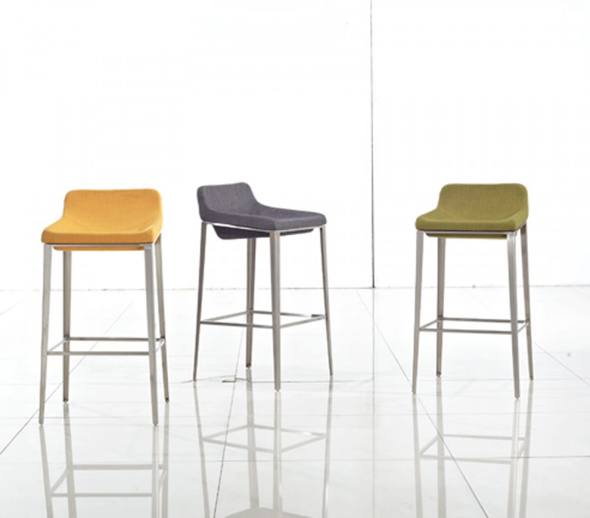 Adhil Modern Yellow Fabric Bar Stool