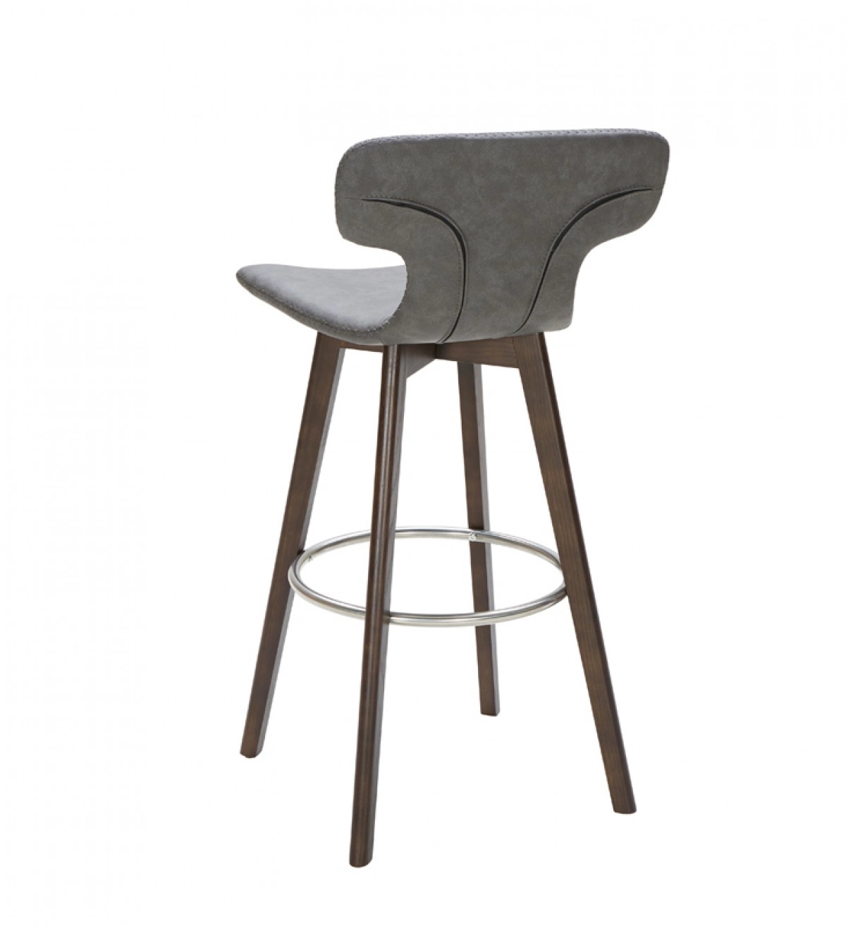 Zach Modern Dark Grey Eco-leather Bar Stool