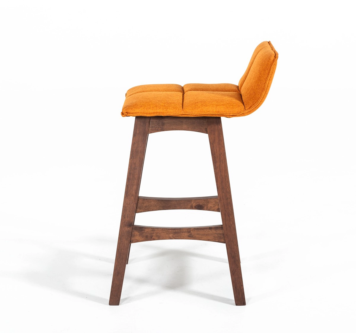 Candice Modern Orange & Walnut Bar Stool (set Of 2)