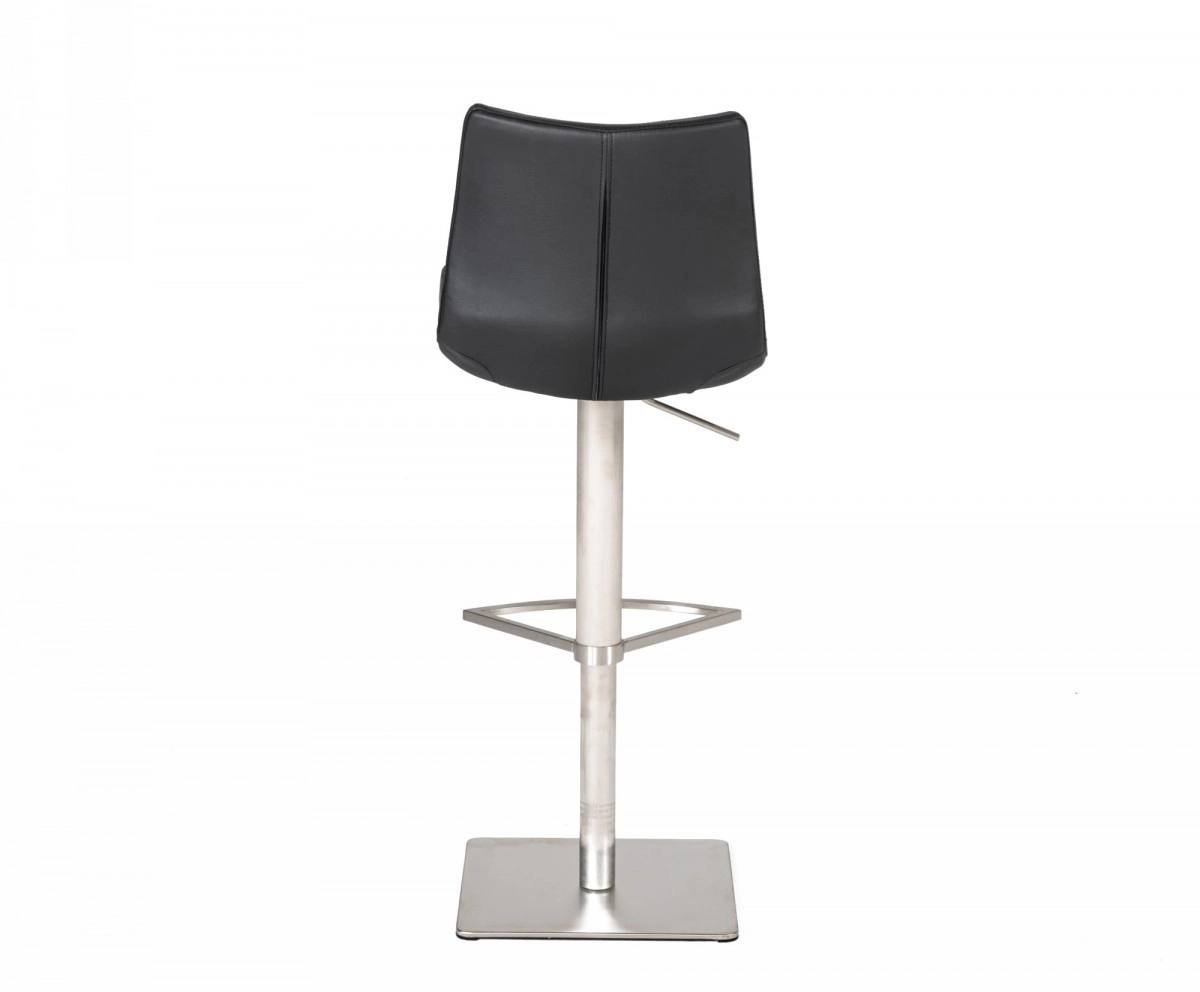 Aaron - Modern Black Eco-leather Bar Stool