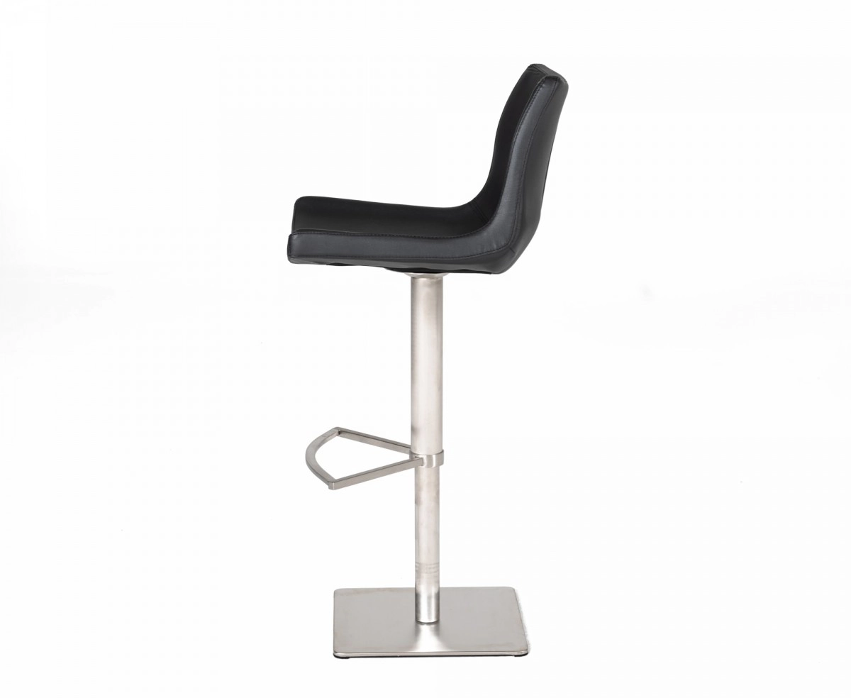 Aaron - Modern Black Eco-leather Bar Stool