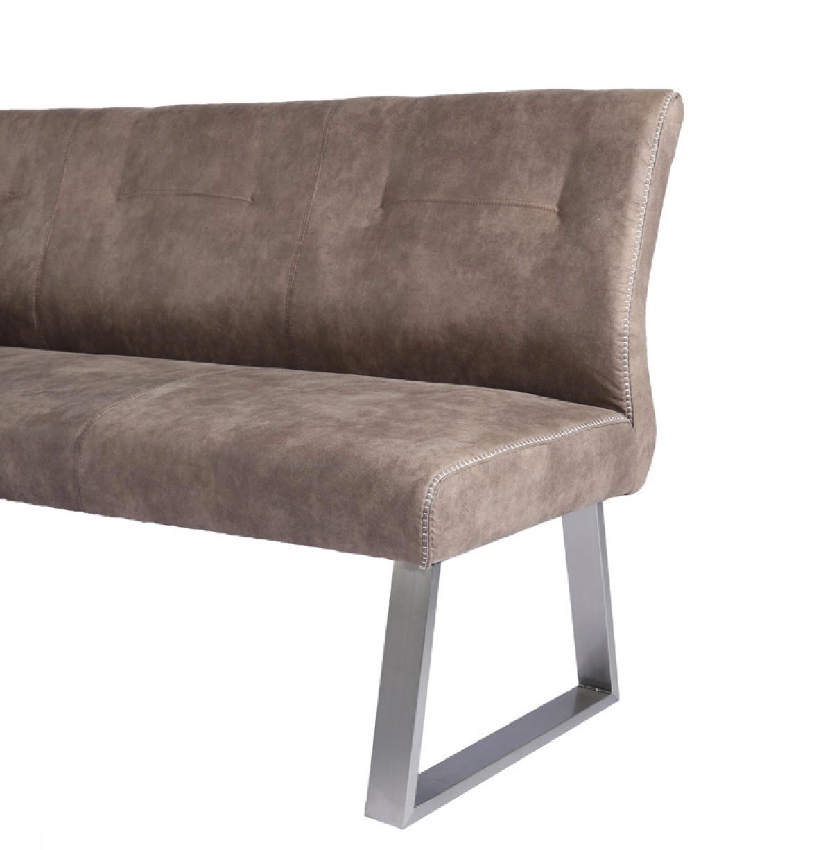 Zane Modern Brown Fabric L-shaped Dining Bench