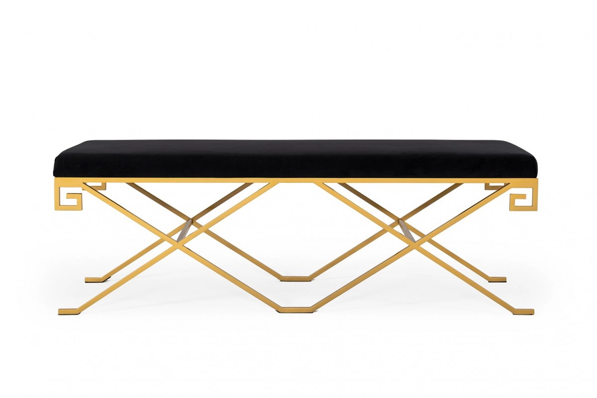 Sullivan - Modern Black Fabric Bench