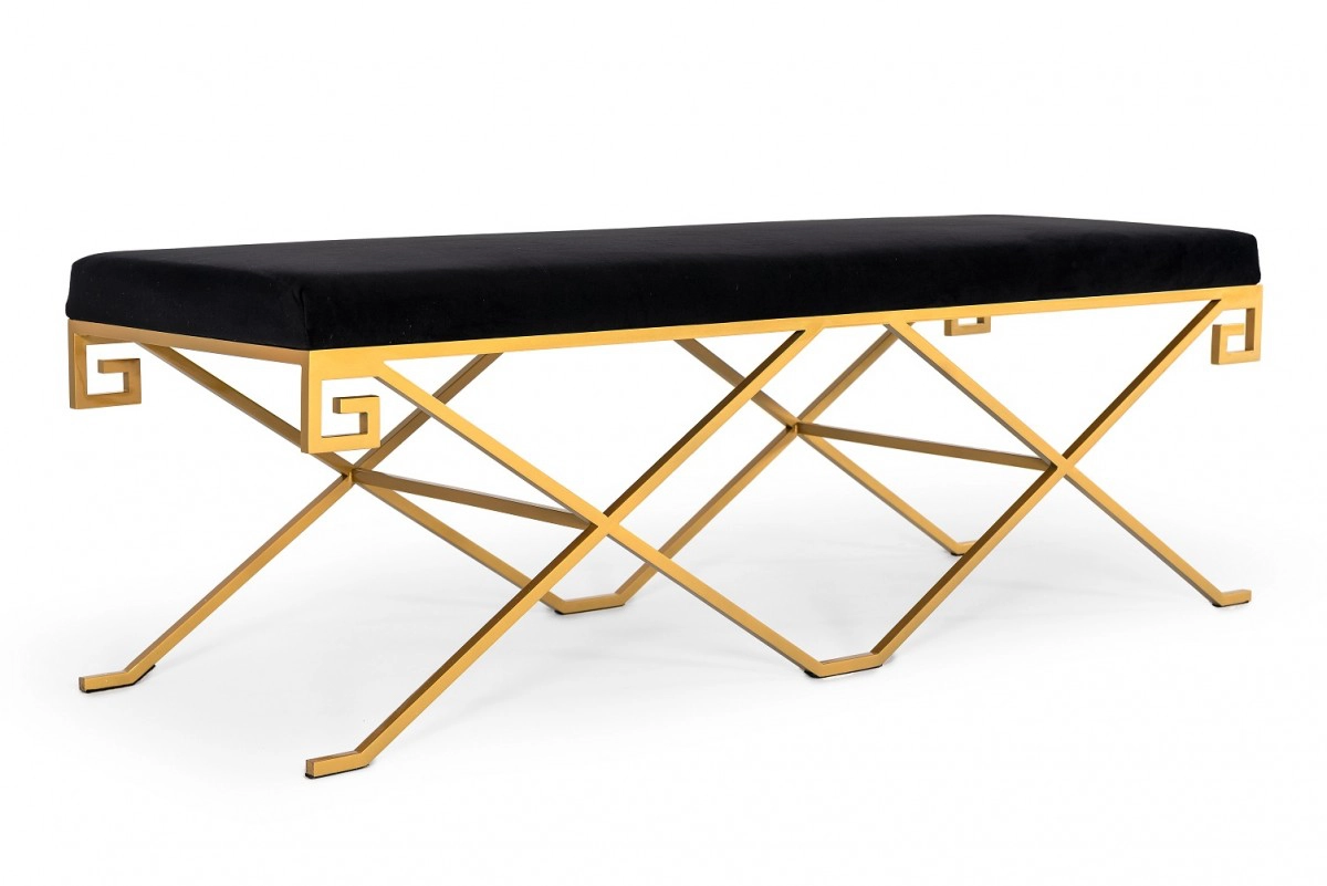 Sullivan - Modern Black Fabric Bench