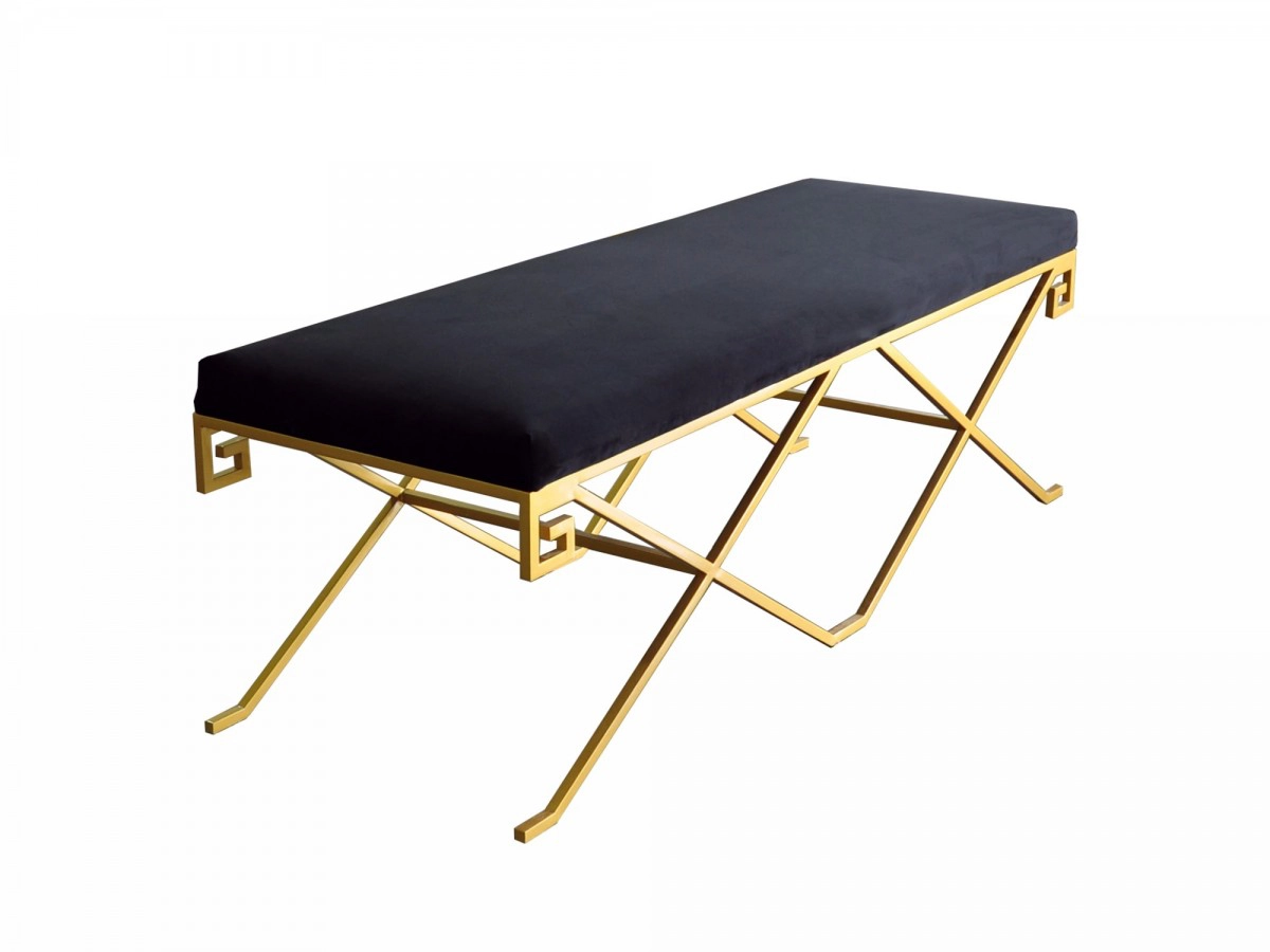 Sullivan - Modern Black Fabric Bench