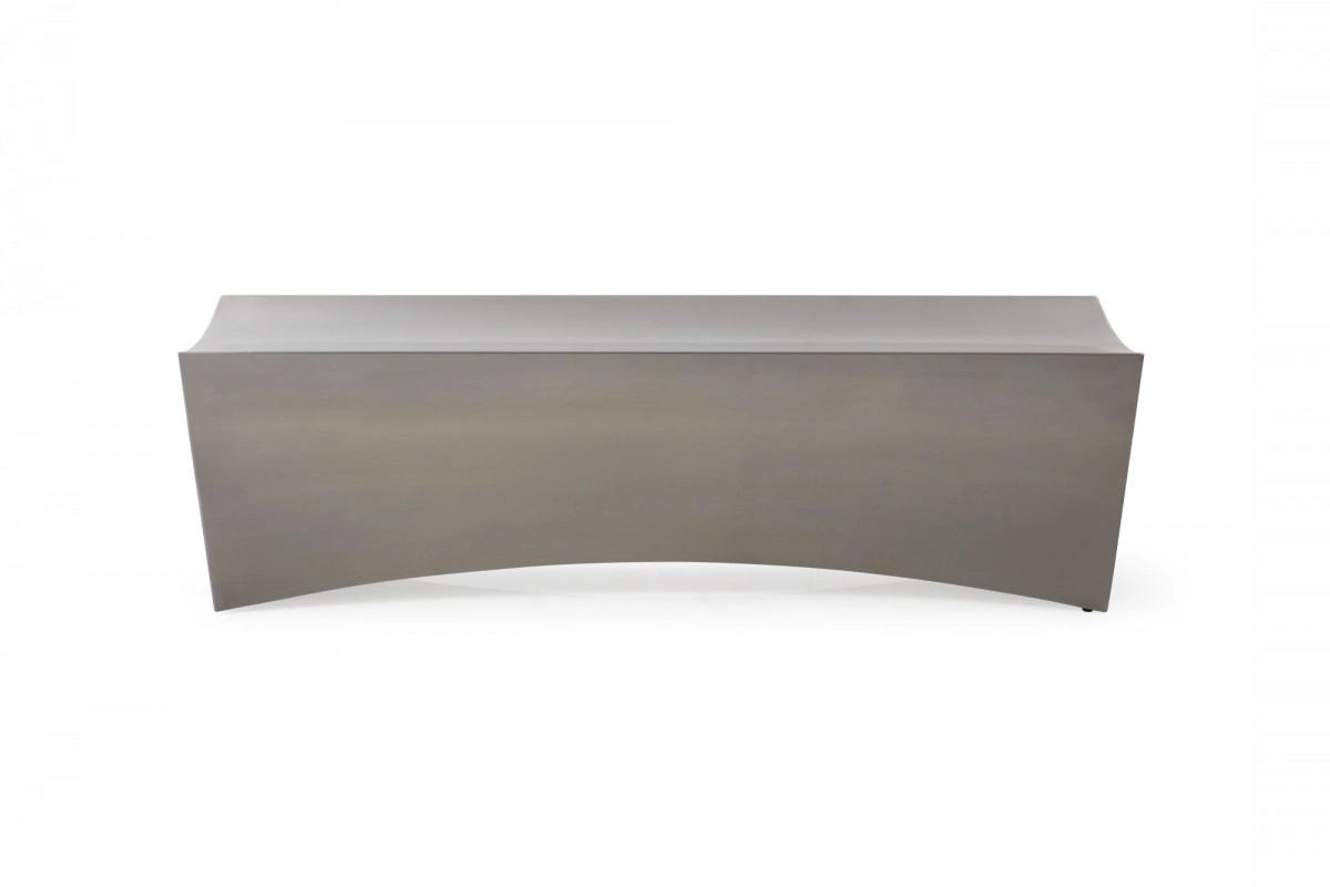 Modern - Anvil Rectangular Brushed Stainless Steel Bench
