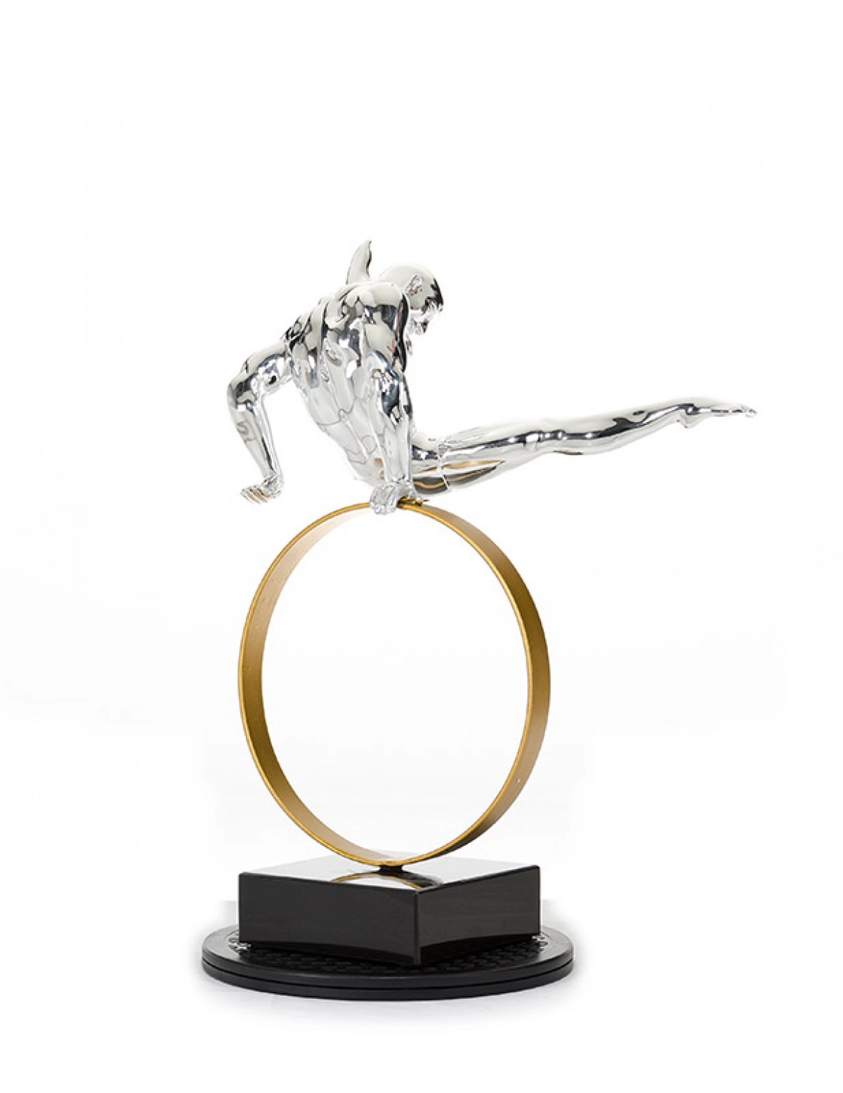 Silver Modern Gymnast-c Sculpture Sz0216