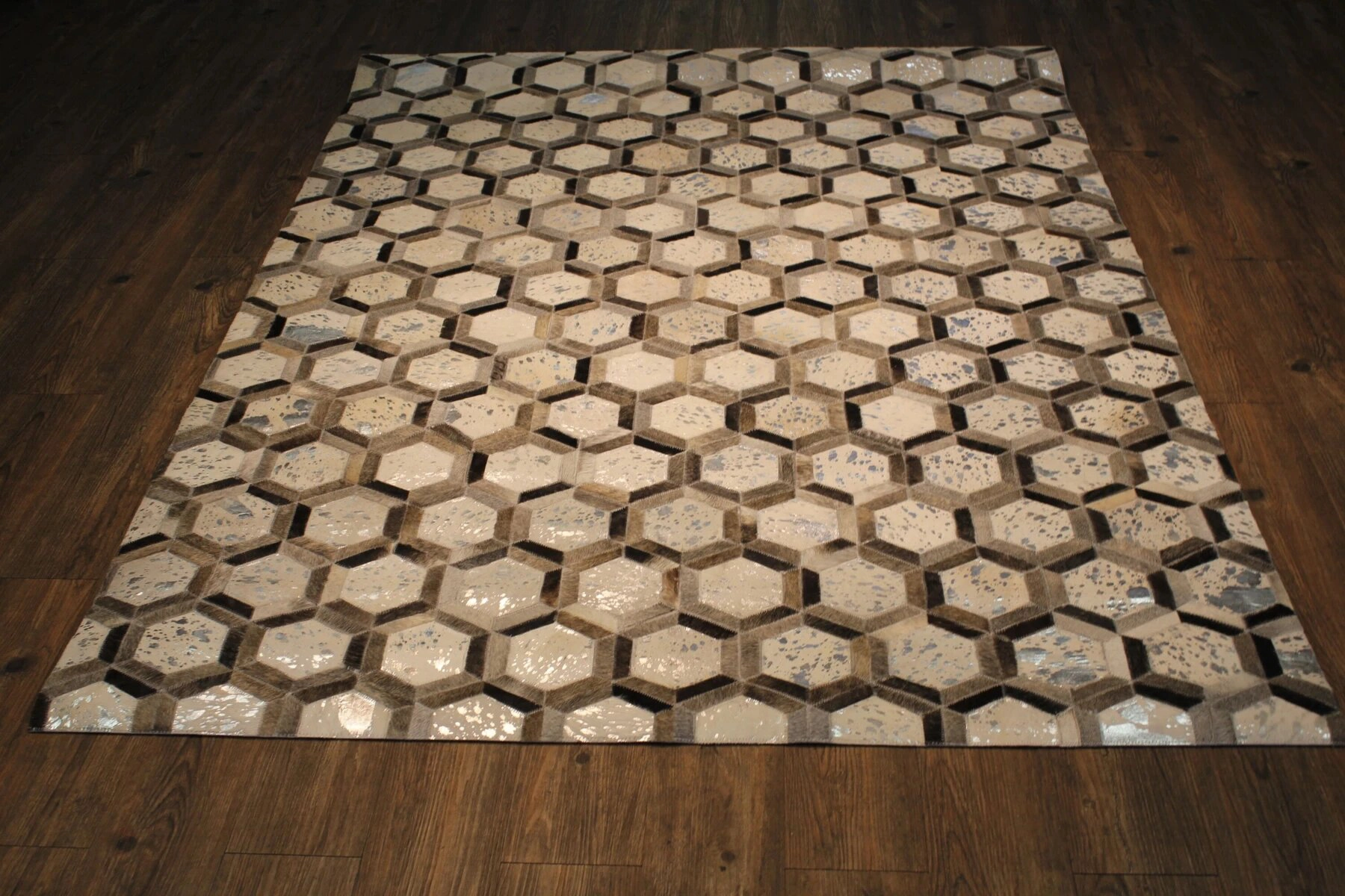 Metallic Handmade Leather Patchwork Cowhide 72153057