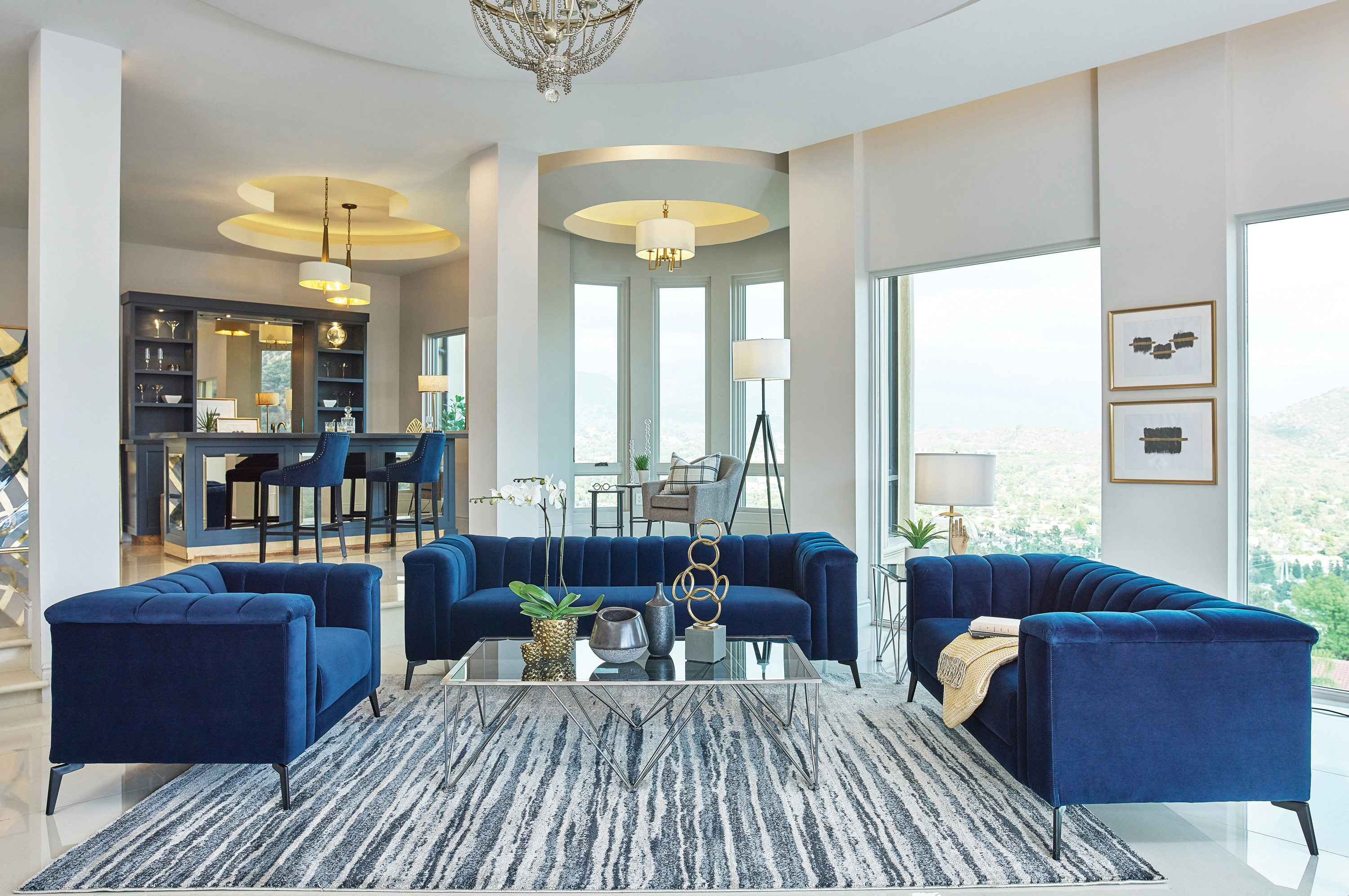 Navy Velvet Charlotte Chair
