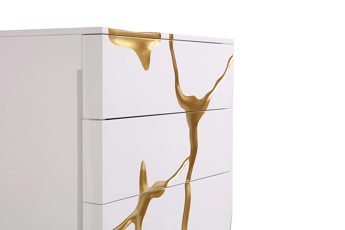 Aspen Modern White & Gold Chest