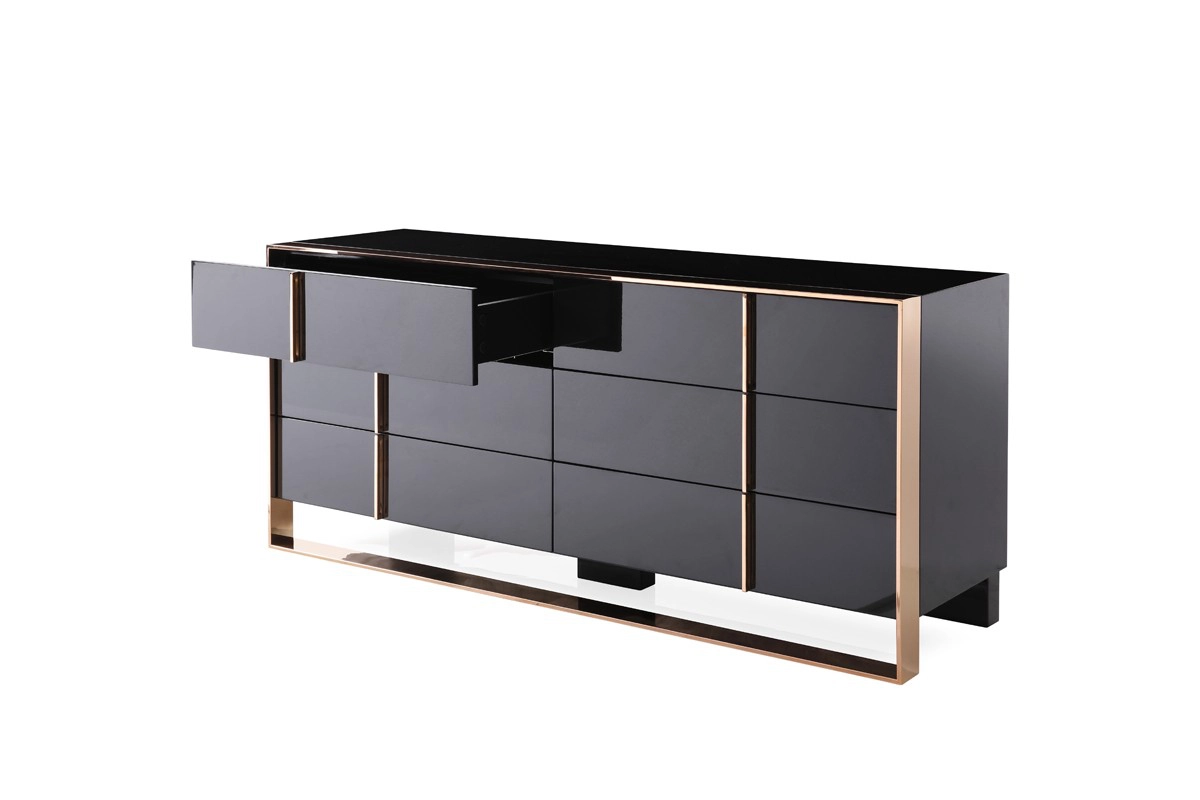 Cartier Modern Black & Rosegold Dresser