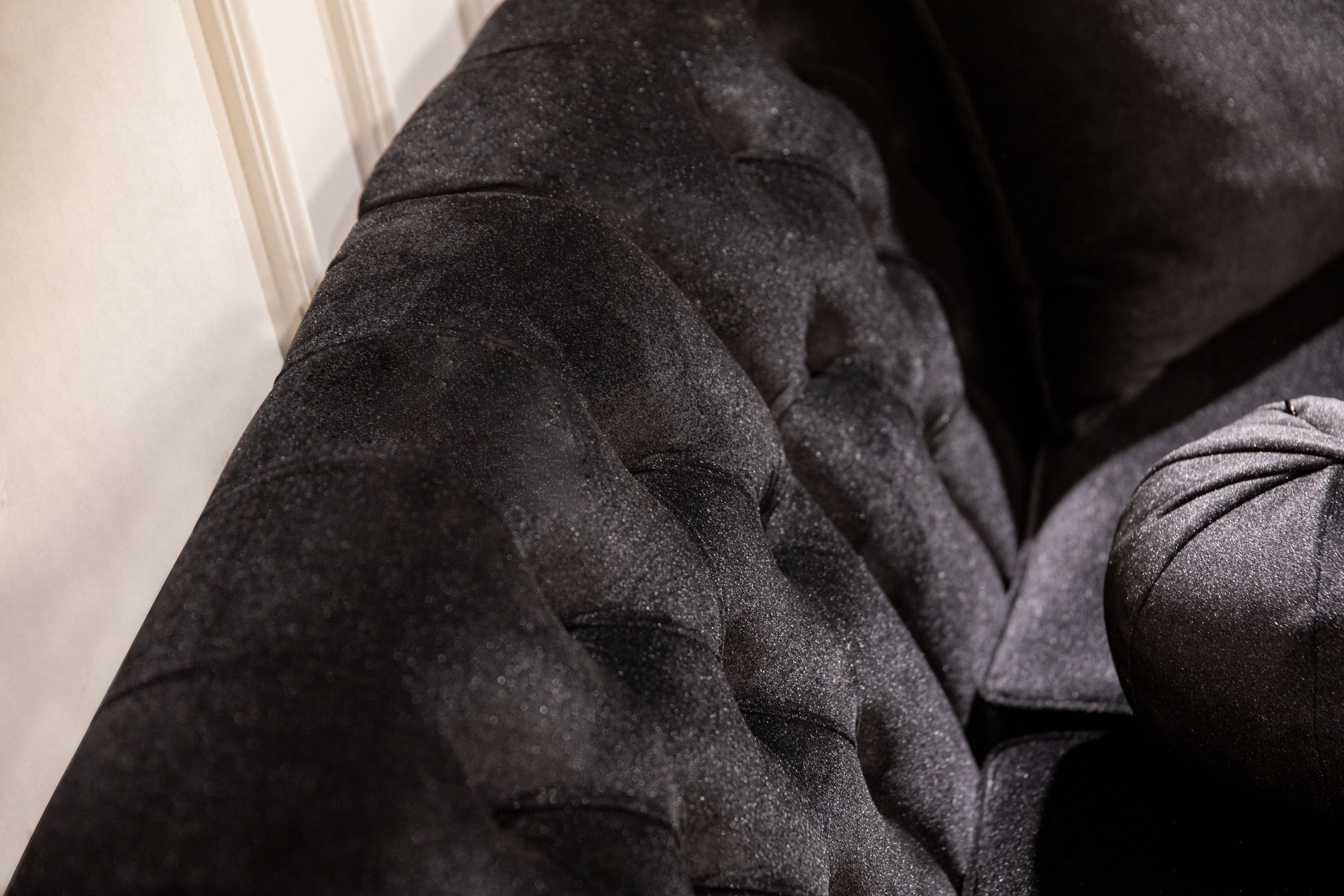 Laurent Black Velvet Sectional