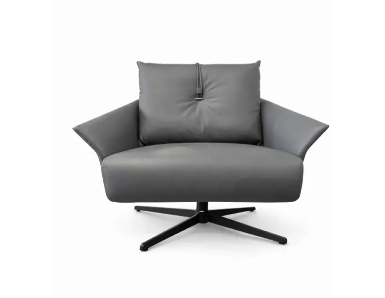 Leather Accent/swivel chair Dark blue