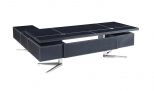Derby Grande Black Leather Desk With Return