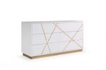 Nixa Modern White & Gold Dresser
