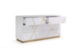 Nixa Modern White & Gold Dresser