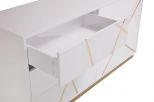 Nixa Modern White & Gold Dresser