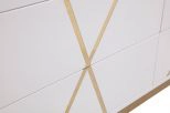 Nixa Modern White & Gold Dresser