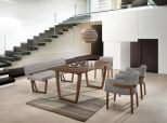Jordan Modern Grey & Walnut Dining Bench