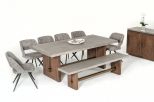 Amos Modern Concrete & Acacia Dining Bench