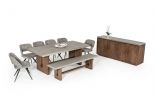 Amos Modern Concrete & Acacia Dining Bench