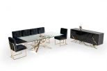 Legend Modern Black & Gold Dining Chair (set Of 2)