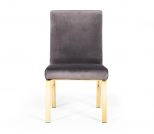 Reba Modern Grey Velvet & Gold Dining Chair (set Of 2)