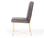 Reba Modern Grey Velvet & Gold Dining Chair (set Of 2)