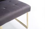 Legend Modern Grey Fabric & Gold Dining Chair (set Of 2)