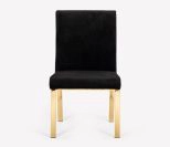 Reba Modern Black Velvet & Gold Dining Chair (set Of 2)