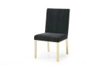Reba Modern Black Velvet & Gold Dining Chair (set Of 2)