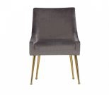 Castana Modern Grey Velvet & Gold Dining Chair (set Of 2)