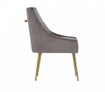 Castana Modern Grey Velvet & Gold Dining Chair (set Of 2)