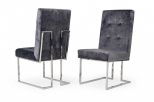 Legend Modern Grey Fabric & Stainless Steel Dining Chair (set Of