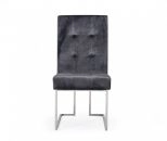 Legend Modern Grey Fabric & Stainless Steel Dining Chair (set Of