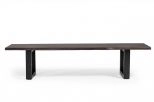 Leon Modern Umber Wood Live Edge Dining Bench