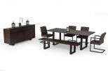 Leon Modern Umber Wood Live Edge Dining Bench