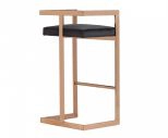 Halifax Modern Black Leatherette & Rosegold Bar Stool