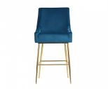 Gleason Modern Blue Velvet Bar Stool