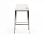 Adhil - Modern White Leatherette Bar Stool