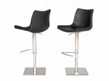 Aaron - Modern Black Eco-leather Bar Stool