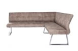 Zane Modern Brown Fabric L-shaped Dining Bench