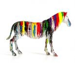 Rainbow Large Zebra Sculpture