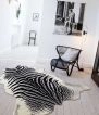 Modern Zebra Rustic Faux Fur Art Hide