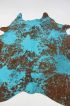 Aqua Blue Metalic Brazilian Cowhide 58