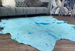 Aqua Blue Metalic Brazilian Cowhide 58
