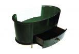 Art Deco 1-Drawer Oval Nightstand Americano And Rose Brass