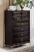 Art Deco 8-Drawer Chest Americano And Rose Brass